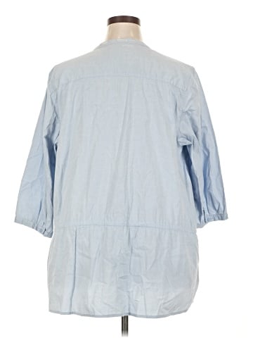 Fashion Bug 3/4 Sleeve Button-Down Shirt (view 2)