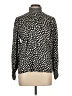 Impressions 100% Polyester Animal Print Black Long Sleeve Blouse Size 10 - photo 1