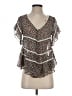 Zara Basic 100% Polyester Brown Short Sleeve Blouse Size XS - photo 1