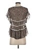 Zara Basic 100% Polyester Brown Short Sleeve Blouse Size XS - photo 2
