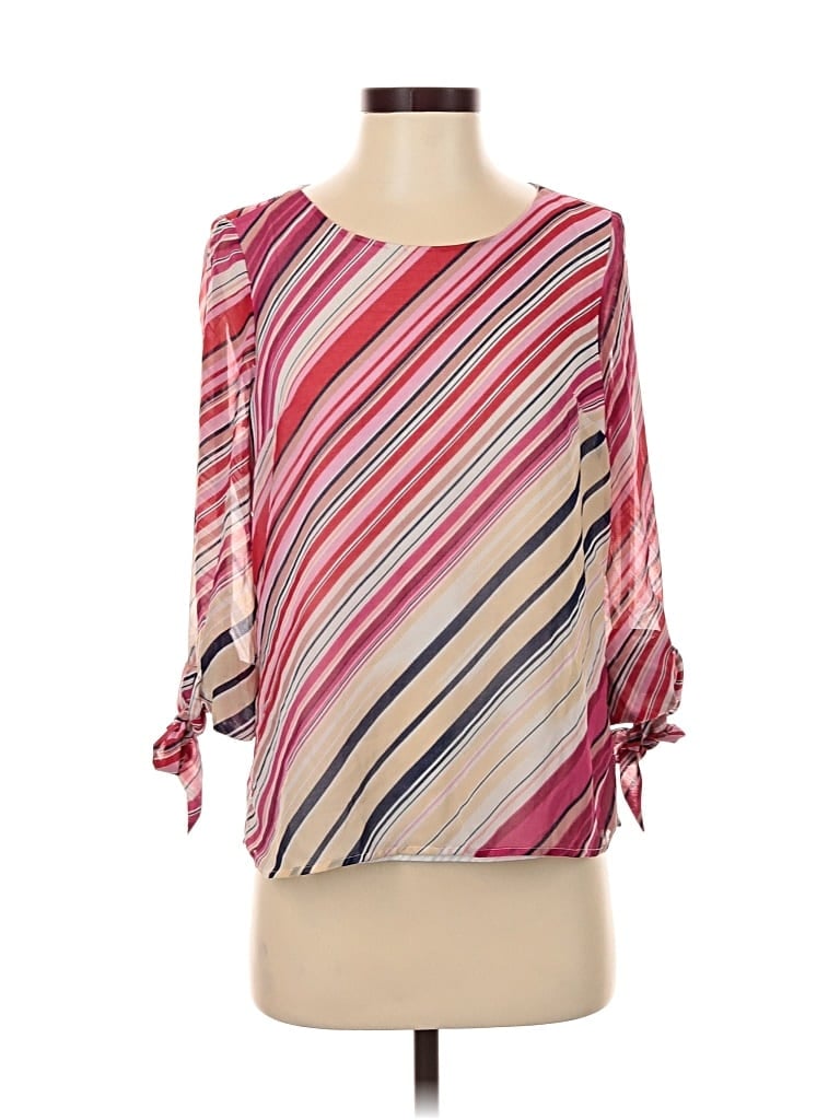 Pre-owned Pale Sky 3/4 Sleeve Blouse In Pink