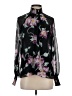 A.L.C. 100% Silk Floral Black Long Sleeve Silk Top Size 00 - photo 1