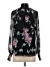 A.L.C. 100% Silk Floral Black Long Sleeve Silk Top Size 00 - photo 2