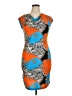 Jonathan Martin Graphic Orange Cocktail Dress Size M - photo 1