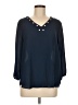Zac & Rachel 100% Polyester Blue 3/4 Sleeve Blouse Size M - photo 1