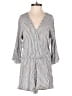 Elan 100% Rayon Stripes Gray Romper Size XS - photo 1