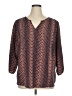 Fun2Fun 100% Polyester Chevron-herringbone Orange 3/4 Sleeve Blouse Size 1X - photo 1