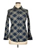 BAILEY'S BLOSSOMS Argyle Blue Long Sleeve Blouse Size M - photo 1