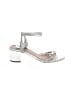 Aquazzura 100% Leather Metallic Silver Sandals Size EU 38 1/2 - photo 1