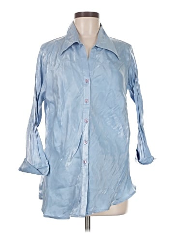 Fashion Bug 3/4 Sleeve Button-Down Shirt (view 1)