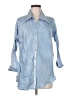 Fashion Bug Blue 3/4 Sleeve Button-Down Shirt Size M (estimated) - photo 1