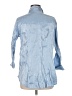 Fashion Bug Blue 3/4 Sleeve Button-Down Shirt Size M (estimated) - photo 2