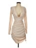 PrettyLittleThing 100% Polyester Tan Cocktail Dress Size 2 - photo 1