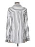 Blu Pepper 100% Rayon Stripes Silver Long Sleeve Blouse Size S - photo 2