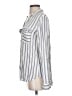 Blu Pepper 100% Rayon Stripes Silver Long Sleeve Blouse Size S - photo 5