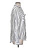 Blu Pepper 100% Rayon Stripes Silver Long Sleeve Blouse Size S - photo 4