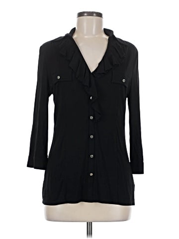 White House Black Market 3/4 Sleeve Button-Down Shirt (view 1)