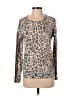 Aqua Animal Print Brown Silver Long Sleeve T-Shirt Size XS - photo 1