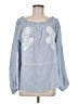 Gold Hawk Blue Long Sleeve Blouse Size M - photo 1