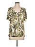 JM Collection Ivory Short Sleeve Top Size L - photo 1