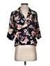 Joie 100% Viscose Floral Black Blue Short Sleeve Blouse Size XXS - photo 1