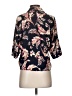 Joie 100% Viscose Floral Black Blue Short Sleeve Blouse Size XXS - photo 2