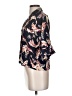 Joie 100% Viscose Floral Black Blue Short Sleeve Blouse Size XXS - photo 5