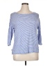 Adrienne Vittadini 100% Linen Stripes Blue 3/4 Sleeve Top Size 1X - photo 1