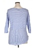 Adrienne Vittadini 100% Linen Stripes Blue 3/4 Sleeve Top Size 1X - photo 2