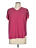Ann Taylor 100% Polyester Pink Burgundy Short Sleeve Blouse Size M - photo 1