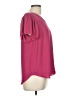 Ann Taylor 100% Polyester Pink Burgundy Short Sleeve Blouse Size M - photo 4