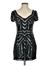 Parker 100% Polyester Silver Black Cocktail Dress Size XS - photo 1