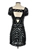 Parker 100% Polyester Silver Black Cocktail Dress Size XS - photo 2