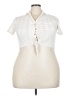 Ysé Ivory Sleeveless Button-Down Shirt Size 4X - photo 1