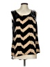 Adiva Chevron-herringbone Gold Sleeveless Blouse Size L - photo 1