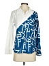 Shein Print Blue Long Sleeve Blouse Size XS - photo 1