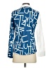 Shein Print Blue Long Sleeve Blouse Size XS - photo 2
