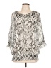 Chico's 100% Polyester Silver 3/4 Sleeve Blouse Size Lg (2) - photo 1