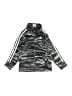 Adidas 100% Polyester Stripes Gray Track Jacket Size 4 - photo 1