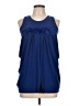 Wrapper 100% Polyester Blue Sleeveless Blouse Size 10 - photo 1