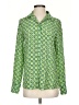 Joe Fresh Print Green Long Sleeve Blouse Size XS - photo 1