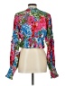 S/W/F 100% Rayon Blue 3/4 Sleeve Blouse Size L - photo 2