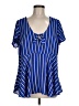 Torrid 100% Polyester Blue Short Sleeve Blouse Size Med Plus (00) - photo 1