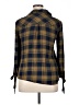 Unbranded Plaid Brown Long Sleeve Blouse Size XL - photo 2