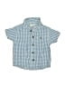 JoJo Maman Bebe 100% Cotton Checkered-gingham Blue Short Sleeve Button-Down Shirt Size 3-6 mo - photo 1