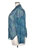 Grand Prix Paisley Teal Blue Long Sleeve Blouse Size XXL - photo 5
