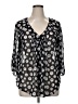 Kohl's 100% Polyester Polka Dots Black 3/4 Sleeve Blouse Size XL - photo 1