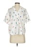 Madewell 100% Cotton Print White Short Sleeve Blouse Size XXS - photo 1