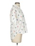 Madewell 100% Cotton Print White Short Sleeve Blouse Size XXS - photo 4