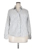 George Stripes Silver Long Sleeve Button-Down Shirt Size 18 - 20 - photo 1